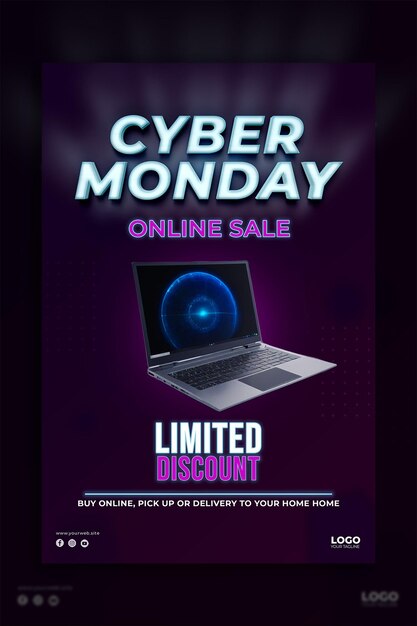 Vendita di cyber monday modello di post di social media