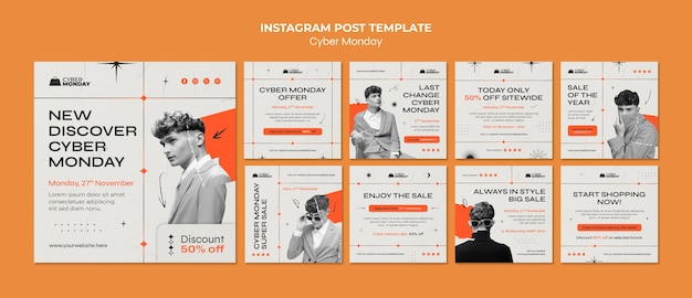 PSD cyber monday sales instagram posts