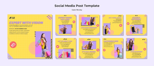 PSD サイバーマンデーのソーシャルメディアの投稿