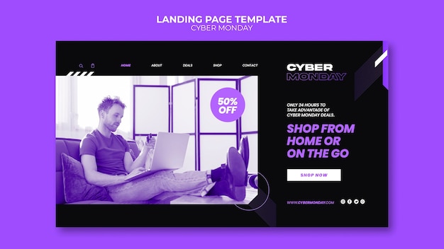 PSD cyber monday tech landing page template