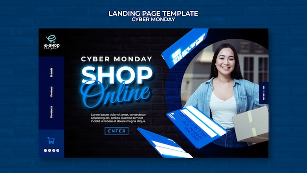 PSD cyber monday tech landing page template