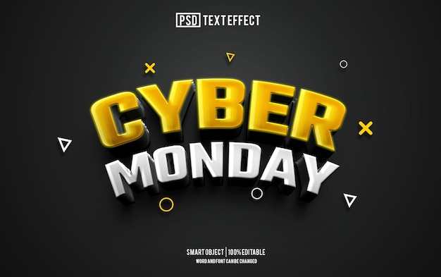cyber monday text effect font editable typography 3d text