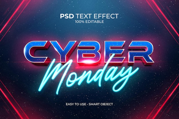 PSD l'effetto del testo del cyber monday