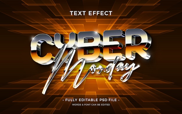 PSD cyber monday text effect