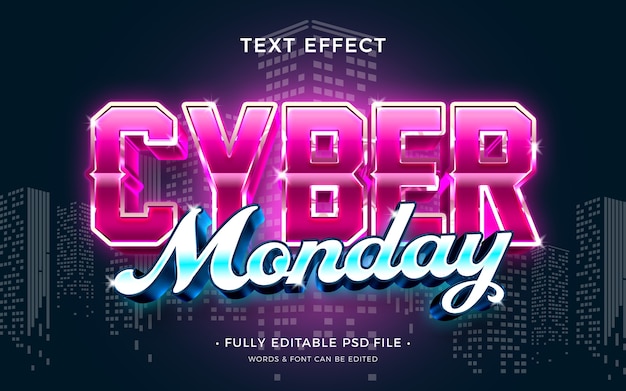 PSD cyber monday text effect