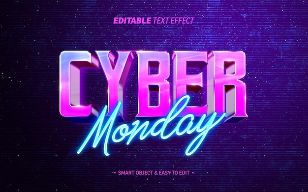 PSD cyber monday text effect