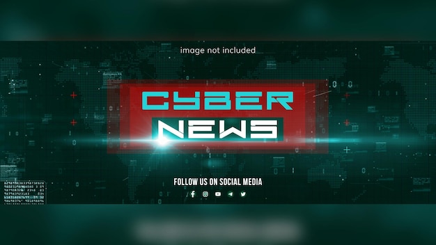 Cyber news cover template design for social media