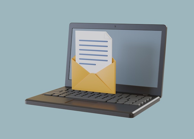 cyber security computer with shield and padlock 3d render