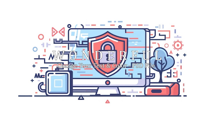 PSD cyber security and data protection illustration