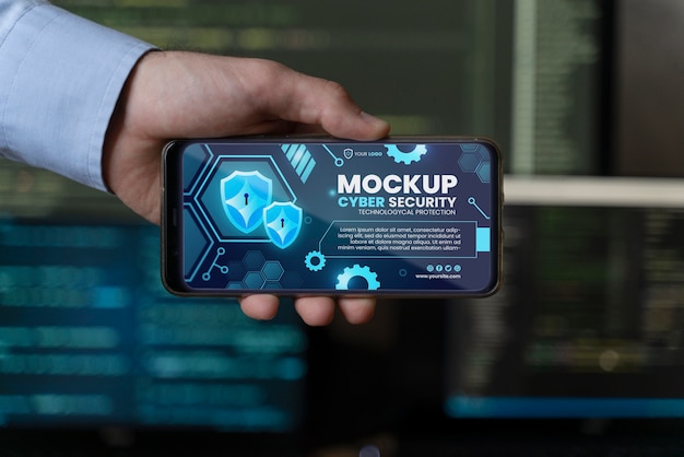 Cyber security design mockup