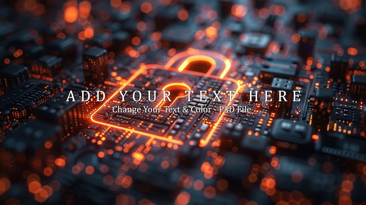 PSD cyber security a digital lock on a circuit board