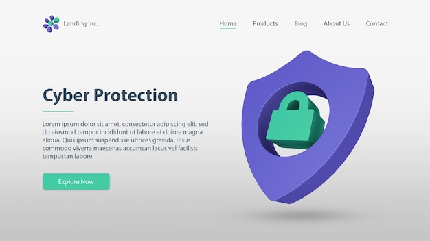 Cyber security landing page