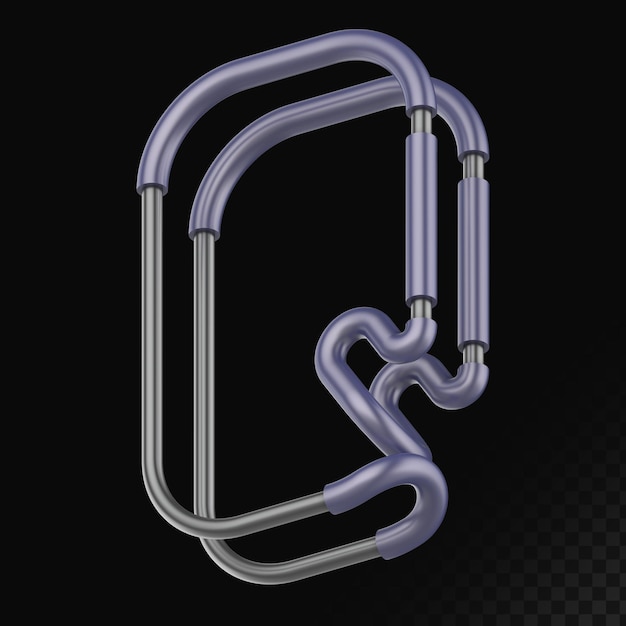 Cyber Style na białym tle render 3D litera Q