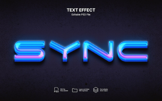 PSD cyber text effect