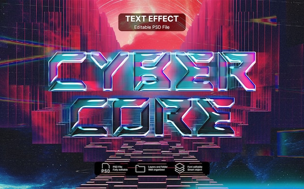 PSD cybercore tekst-effect