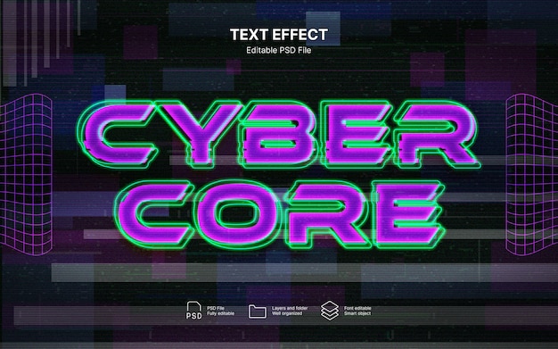 PSD effetto di testo cybercore