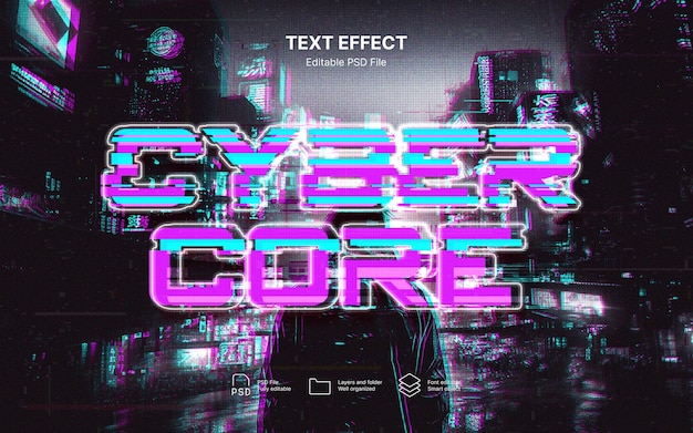 PSD cybercore text effect