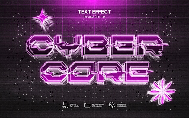 PSD cybercore text effect