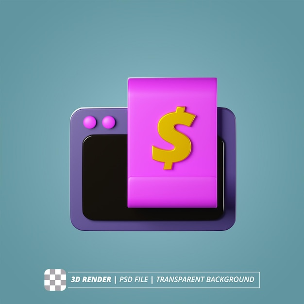 CYBERMONDAY Transakcja BILL 3D RENDER IZOLATED IMAGES