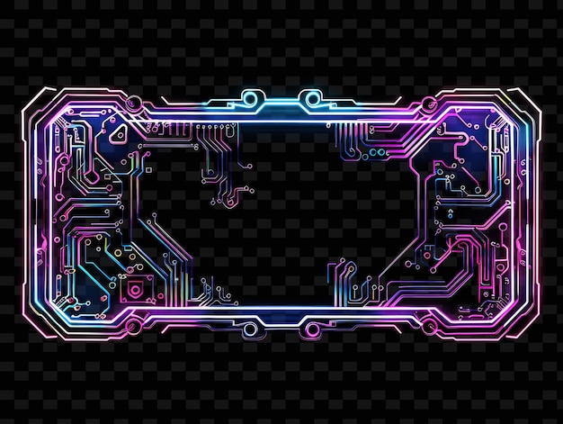 PSD cybernetisch bord met een circuitbord in de vorm van een bord cybernetische y2k-vorm creatief borddecor
