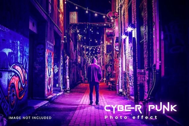 Cyberpunk 컬러 포스터 효과 사진 모형 추가 기능