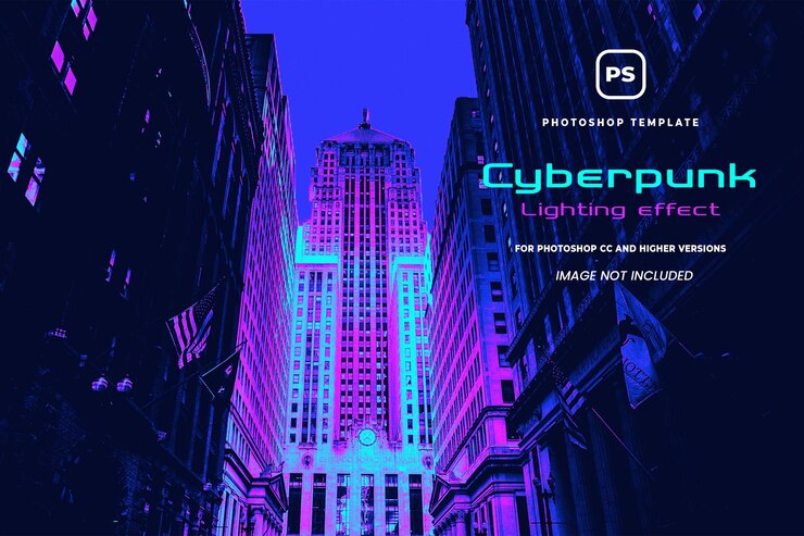 PSD cyberpunk effect photoshop