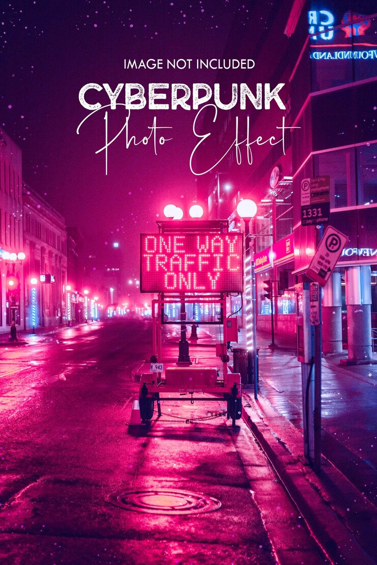 Cyberpunk light photo effect
