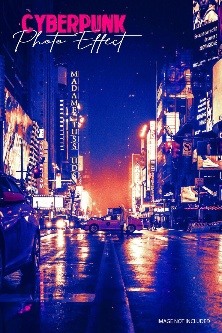 Cyberpunk photo effect