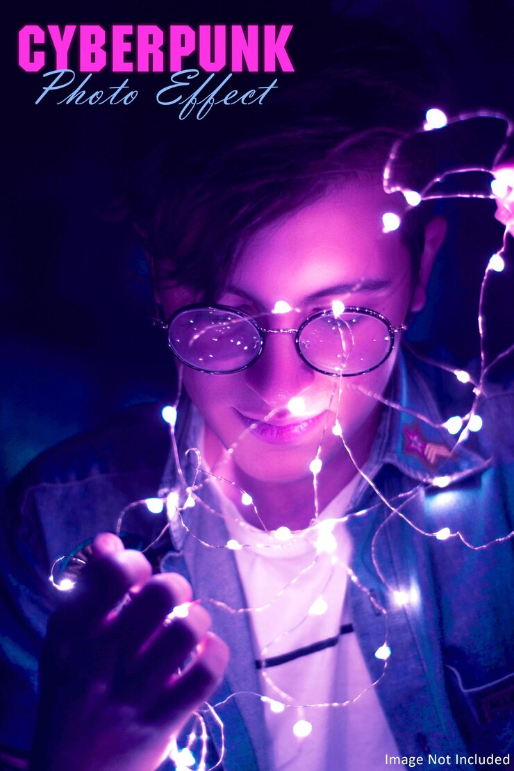 PSD cyberpunk photo effect