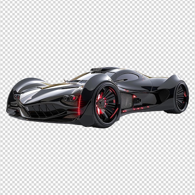 PSD cyberpunk supercar isolated on transparent background