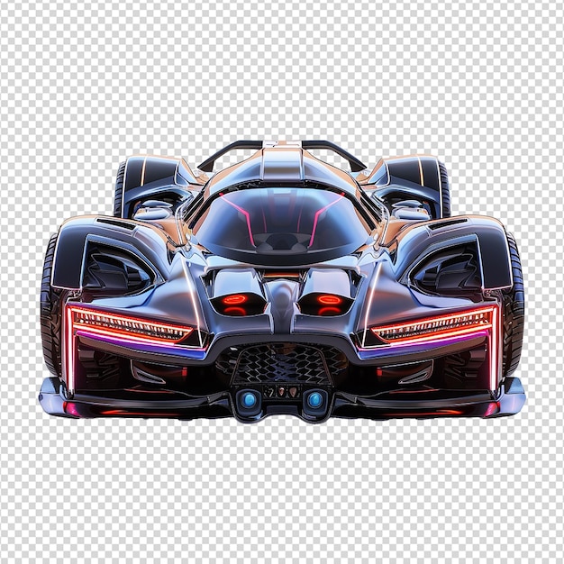 PSD cyberpunk supercar isolated on transparent background