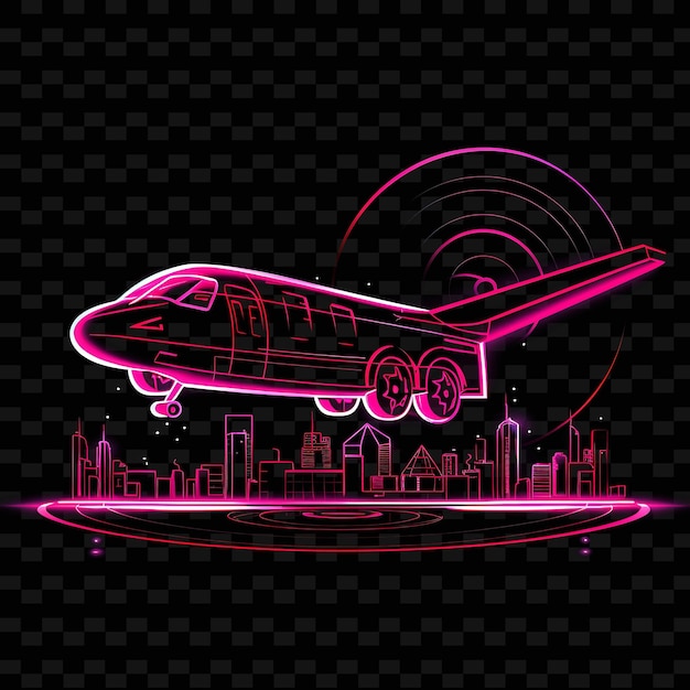 PSD cyberpunk transportation borderline design neon lines style png y2k shapes transparent light arts