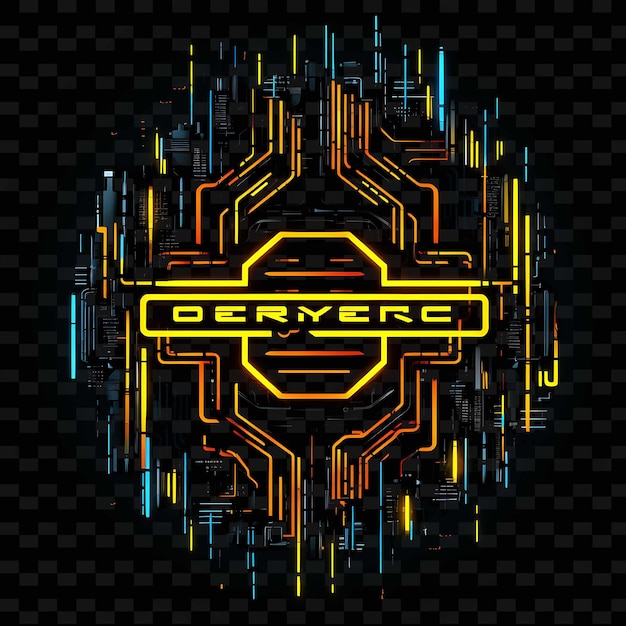 PSD cyberpunk tipografia borderline design neon lines style retr png y2k forme arti luminose trasparenti