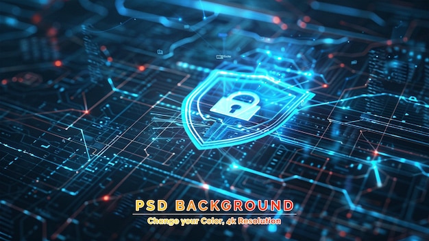 PSD concetto di tecnologia di protezione dei dati per la cibersicurezza connessione a internet