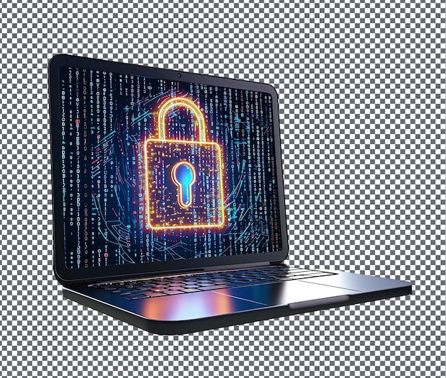 Cybersecurity isolated on transparent background