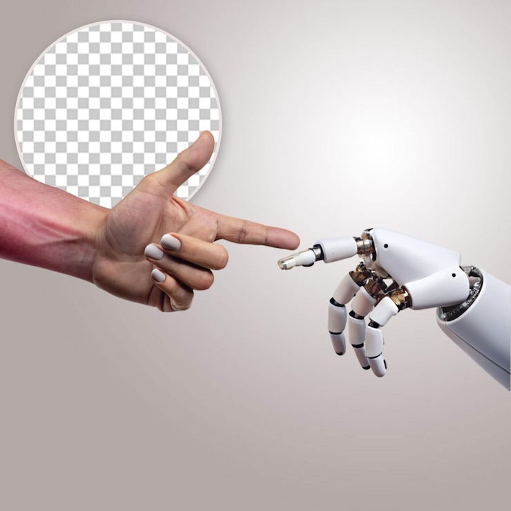 PSD cyborg hand 3d pointing technology of artificial intelligence