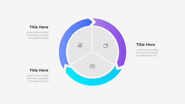 Cycle 3 Steps Circular Arrows Infographic Template