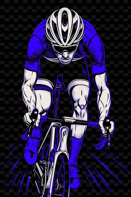 PSD cyclist riding bike with helmet and cycling shoes with aero illustration flat 2d sport backgroundd