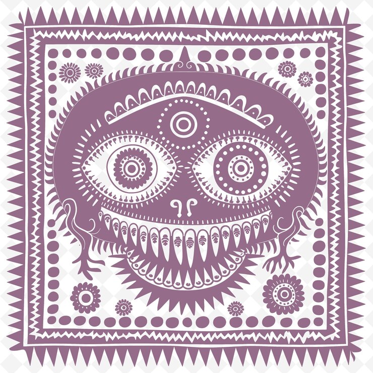 PSD cyclops line art with eye and body for decorations in the fr outline scribble arts of nature decor