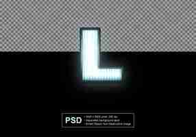 PSD cyfra rzymska l w stylu reflektorów samochodowych, efekt tekstowy psd oddzielona warstwa tła