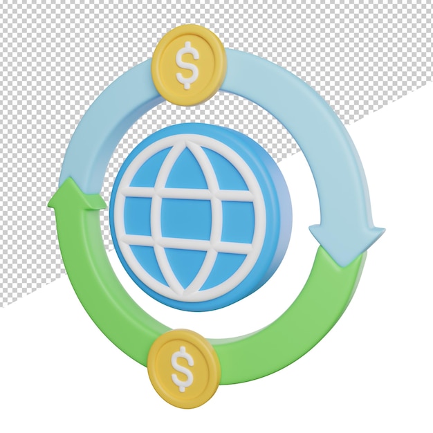 PSD cyfrowy transfer pieniędzy widok z boku 3d renderowania ikona ilustracja na przezroczystym tle