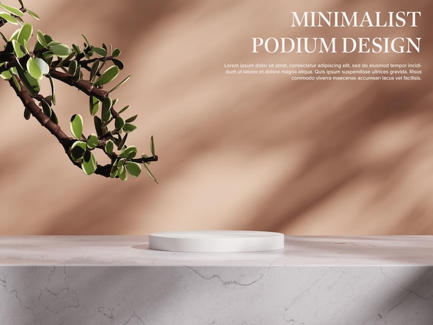 Cylinder beżowy podium nowoczesny piedestal produkt stojący na beżowym tle renderowanie 3D