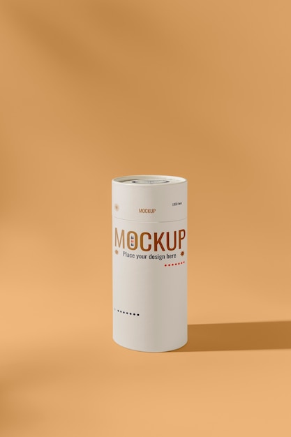 PSD mockup di design della scatola del cilindro