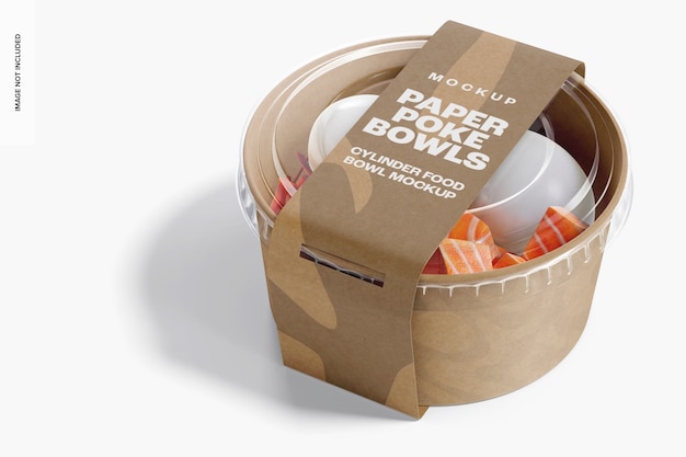 Cylinder food bowl mockup