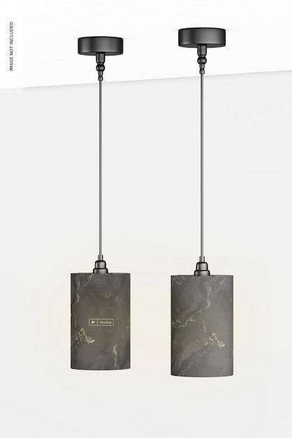 Cylinder pendant lamps mockup