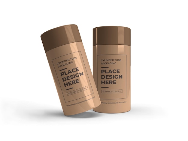 Cylinder tube packaging mockup design