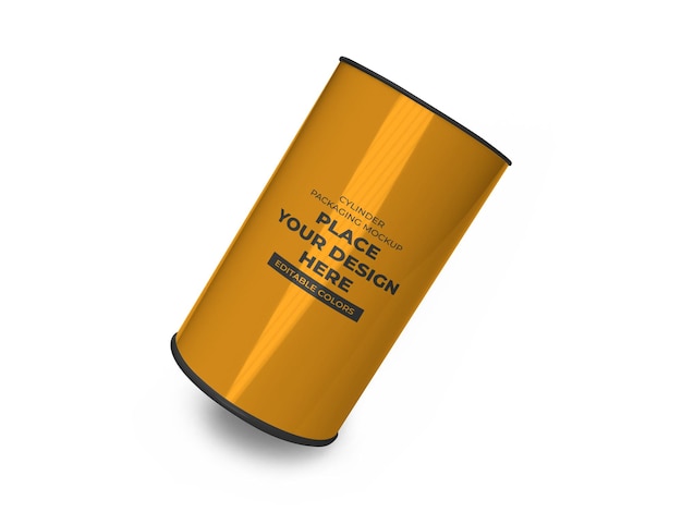 Cylinder tube packaging mockup template