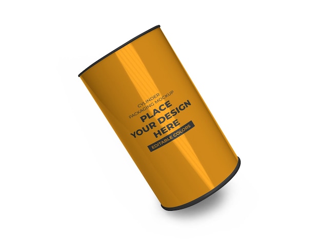 Cylinder tube packaging mockup template