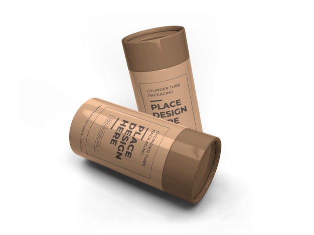 Cylinder tube packaging mockup