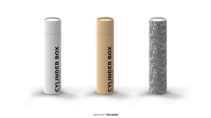 PSD cylindrical box mockups